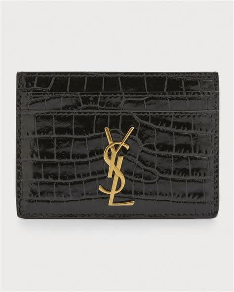 ysl card dark turquoise|YSL card case.